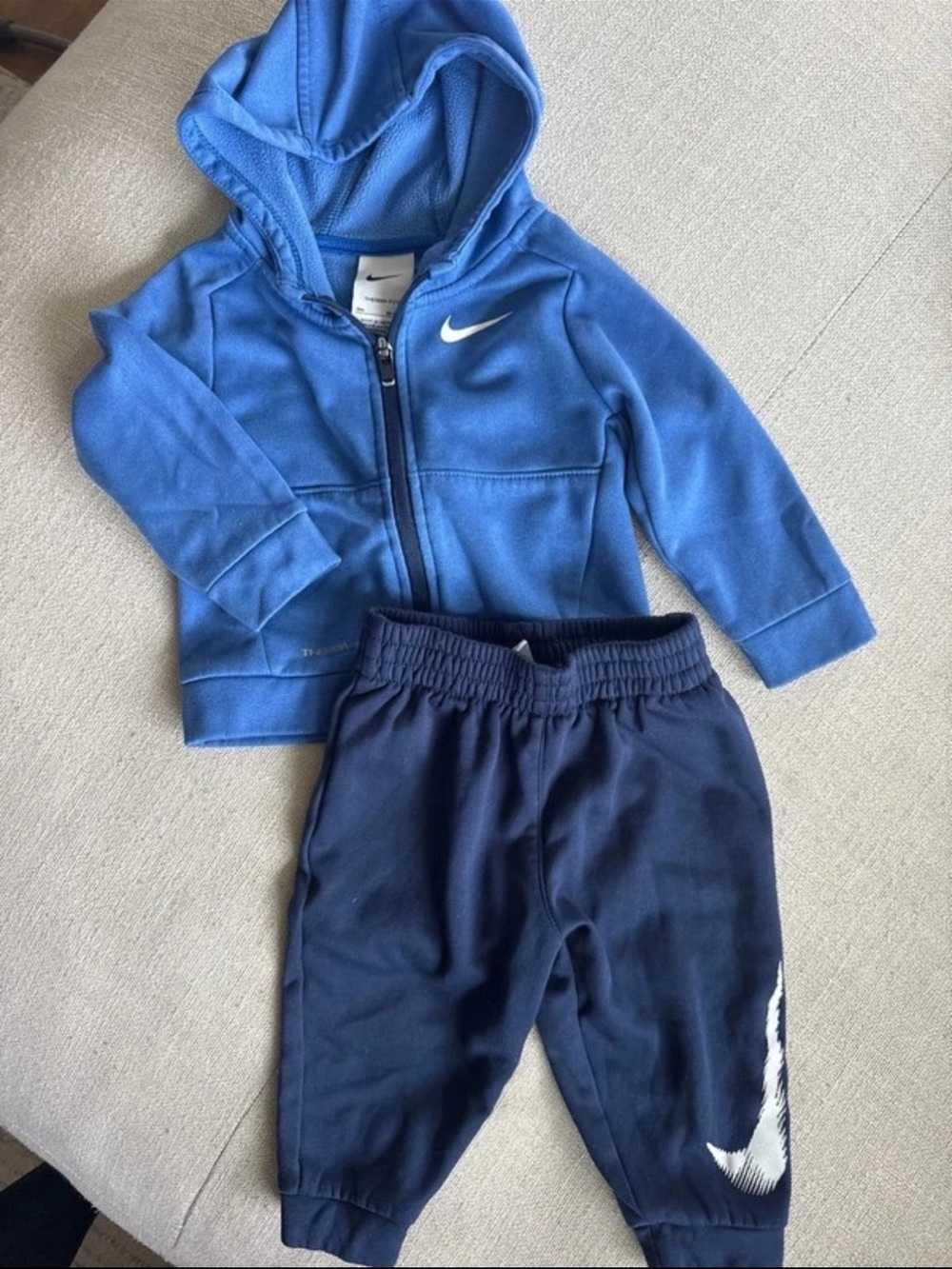 Nike Blue Zip Hoodie with Navy Joggers Kids Set